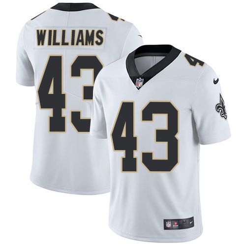 Men New Orleans Saints 43 Marcus Williams Nike White Vapor Limited NFL Jersey